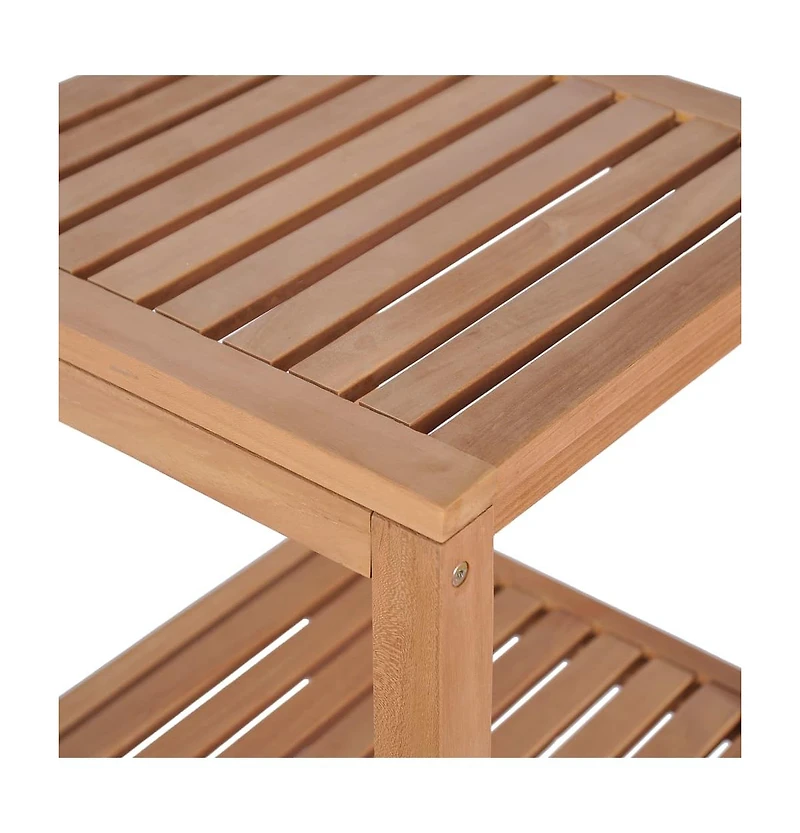 4-Tier Bathroom Storage Rack Solid Teak 16.5"x16.5"x65"