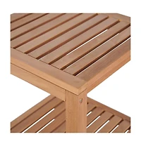 4-Tier Bathroom Storage Rack Solid Teak 16.5"x16.5"x65"