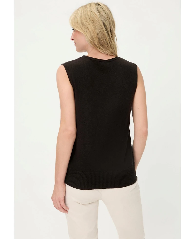 Olsen Women's Rib Knit Shell with Sequin Detail