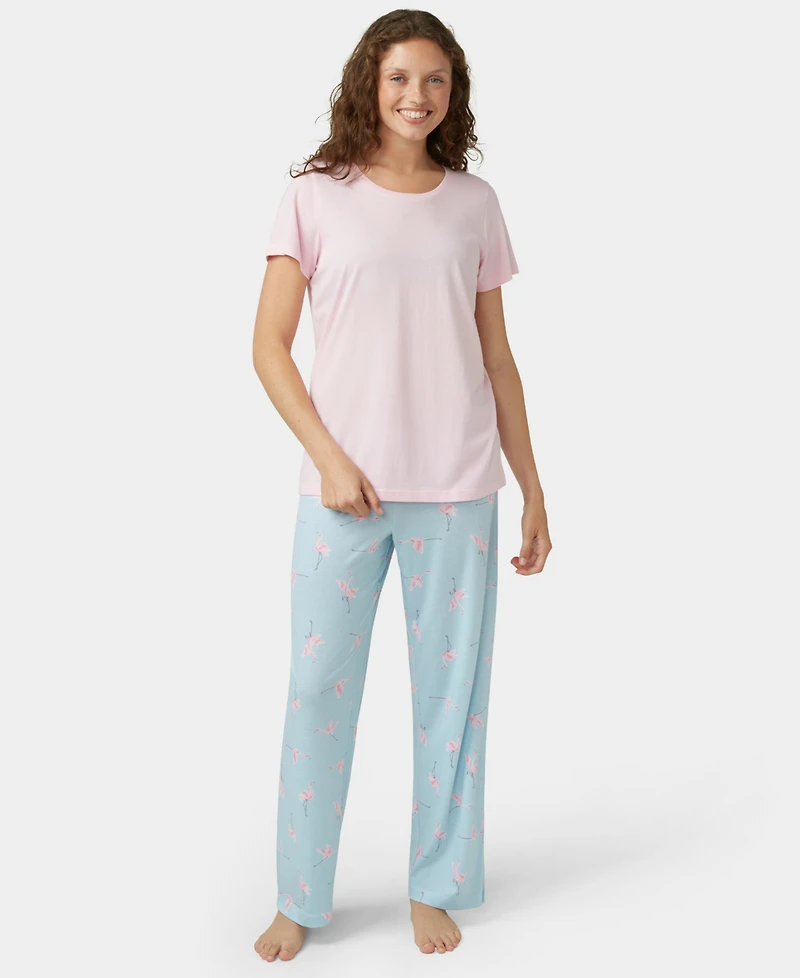 Hue Women's Solid Short-Sleeve Scoop-Neck Pajama T-Shirt