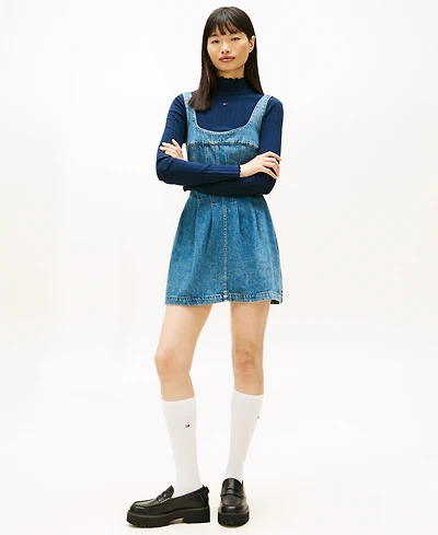 Tommy Jeans Women's Pleat Seam Denim Dress