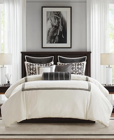 Madison Park Signature Jarvis Embroidery Oversized Duvet Style 8-Pc. Comforter Set, Queen