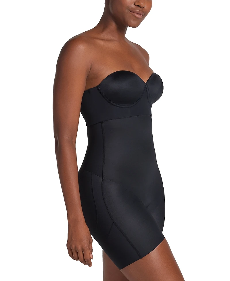 Leonisa Women's Strapless Sculpting Step-in Body Shaper with Short Bottom