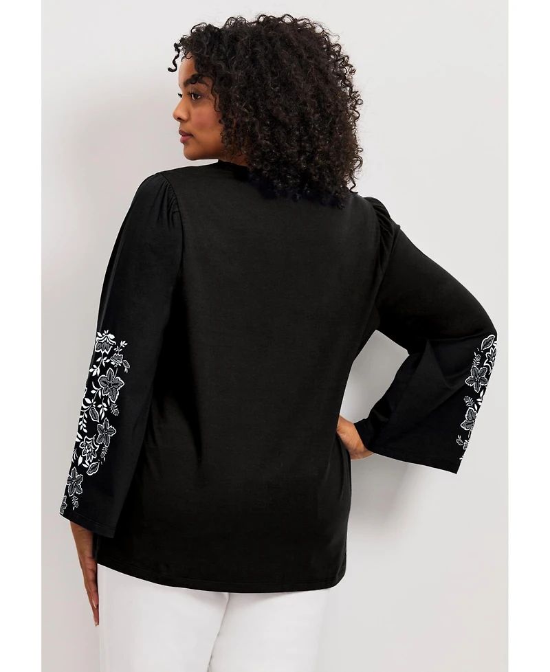 Avenue Women's Novelty Bell Sleeve Top