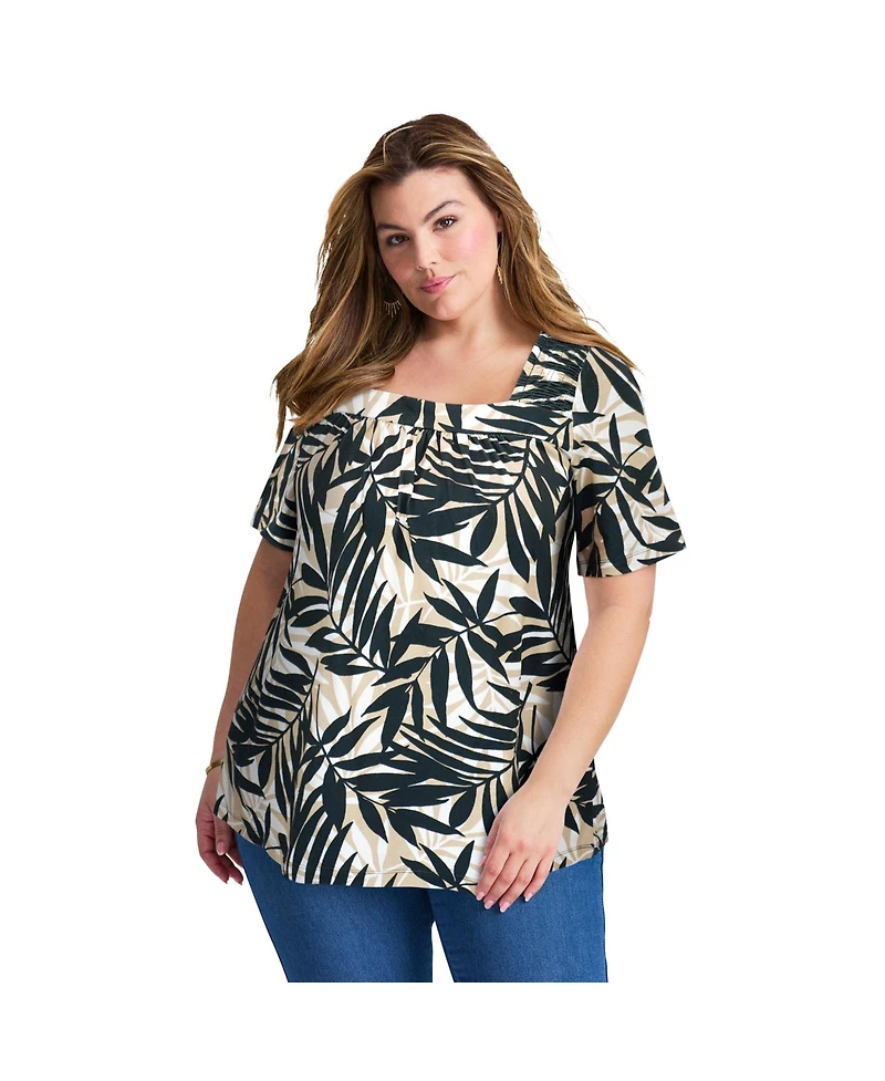 Avenue Women's Smocked Squareneck Top