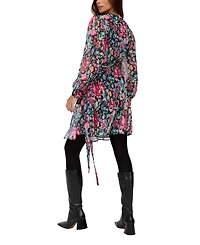 Lily and Lionel London Women's Flora Wraparound Floral Print Mini Dress