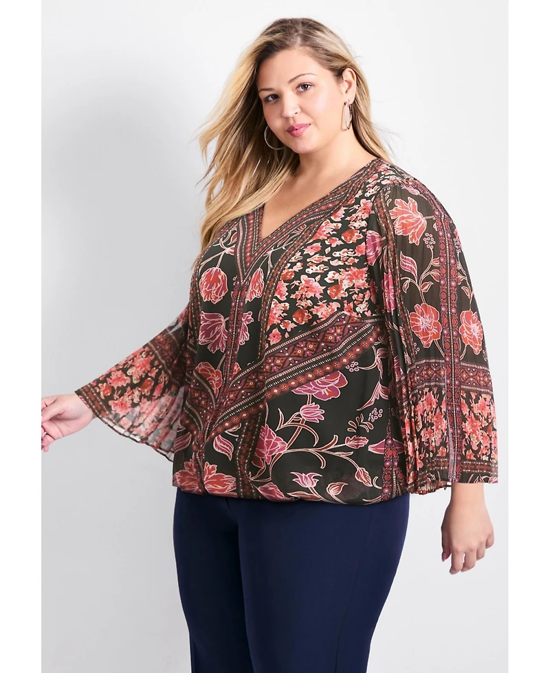 Avenue Women's Harmony Pleat Sleeve Top