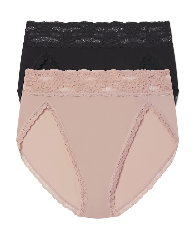 Skarlett Blue Women's Goddess Lace Trim French Cut Brief 2-Pack