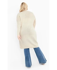 Avenue Women's Charmed Collarless Longline Cardigan