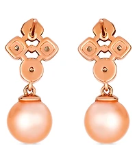 Le Vian Freshwater Pearl (7-8mm) and Nude Diamond (0.15 ct. t.w.) Earrings in 14k Strawberry Gold