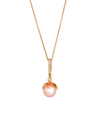 Le Vian Freshwater Pearl (8-9mm) & Nude Diamond (0.11 ct. t.w.) Pendant Necklace in 14k Strawberry Gold