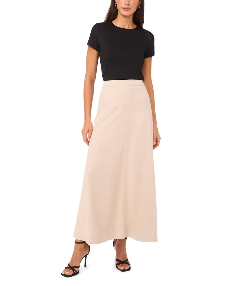 Vince Camuto Women's Faux-Suede A-Line Maxi Skirt