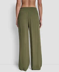 Dkny Women's Smocked-Waist Cover-Up Pull-On Pants