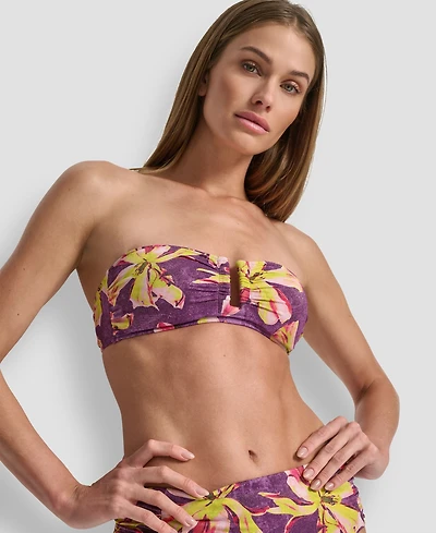 Dkny Women's Shirred U-Wire Bandeau Bikini Top
