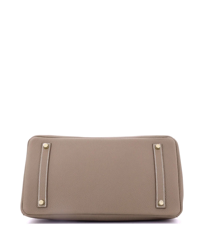 Pre-Owned HERMES 35 Handbag Grey Togo with Gold Hardware