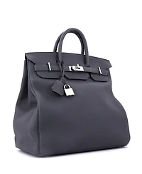 Pre-Owned HERMES Hac 40 Handbag Grey Togo with Palladium Hardware