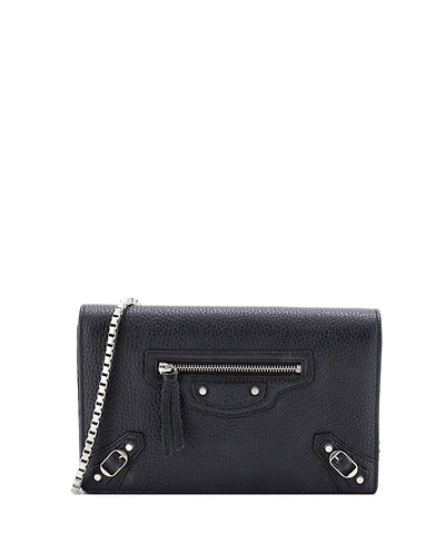 Pre-Owned Balenciaga Small City Classic Studs Wallet on Chain Leather
