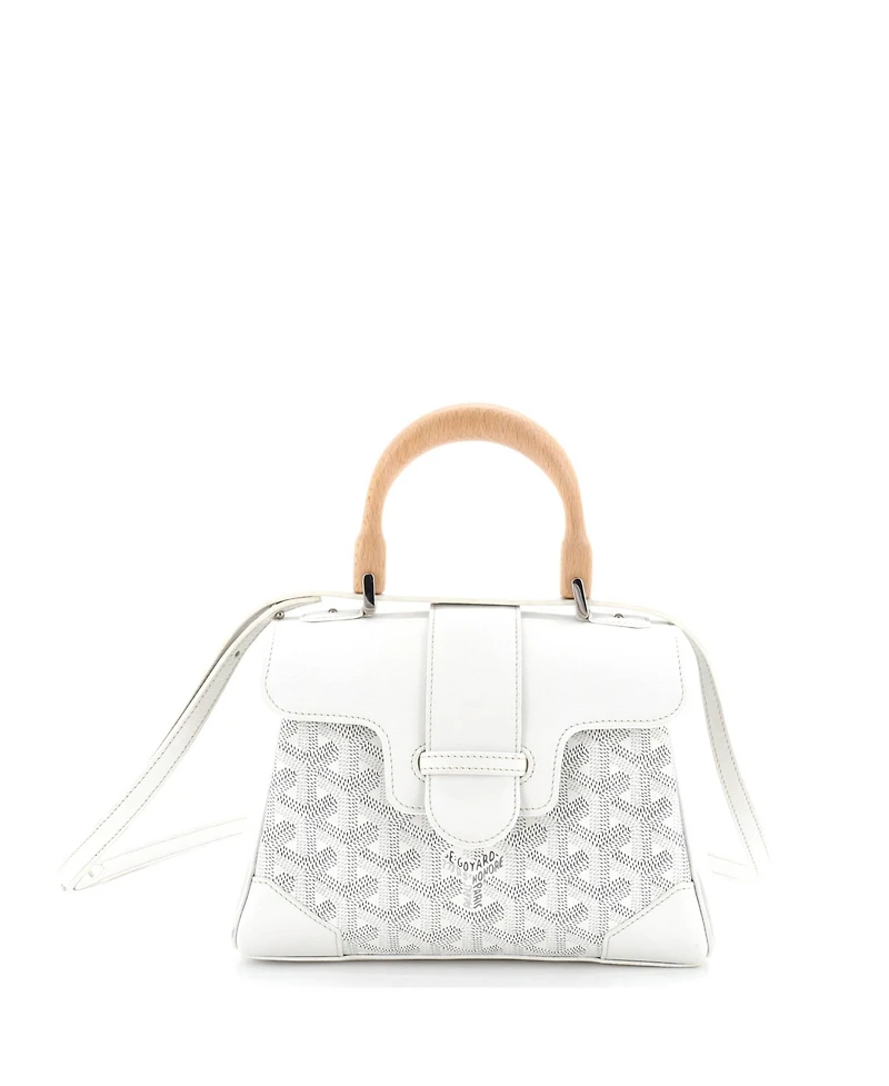 Pre-Owned Goyard Mini Saigon Top Handle Bag Coated Canvas with Leather