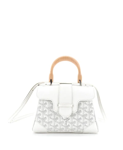 Pre-Owned Goyard Mini Saigon Top Handle Bag Coated Canvas with Leather