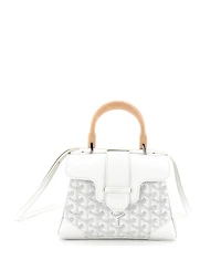 Pre-Owned Goyard Mini Saigon Top Handle Bag Coated Canvas with Leather