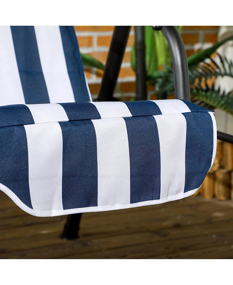 Outsunny 3-Seat Outdoor Patio Swing Chair w/ Tilt Canopy Cushion Dark