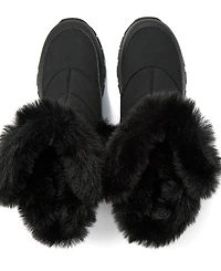 Lands' End Women's Wide Width Expedition Faux Fur Waterproof Puffer Snow Boots