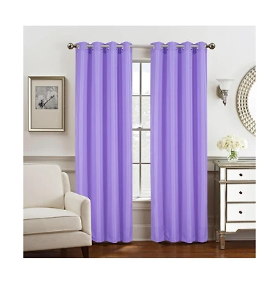 Olivia Gray Gilbert Solid Single Grommet Curtain Panel Pair