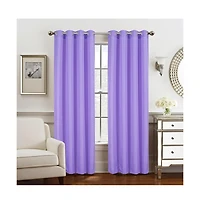 Olivia Gray Gilbert Solid Single Grommet Curtain Panel Pair