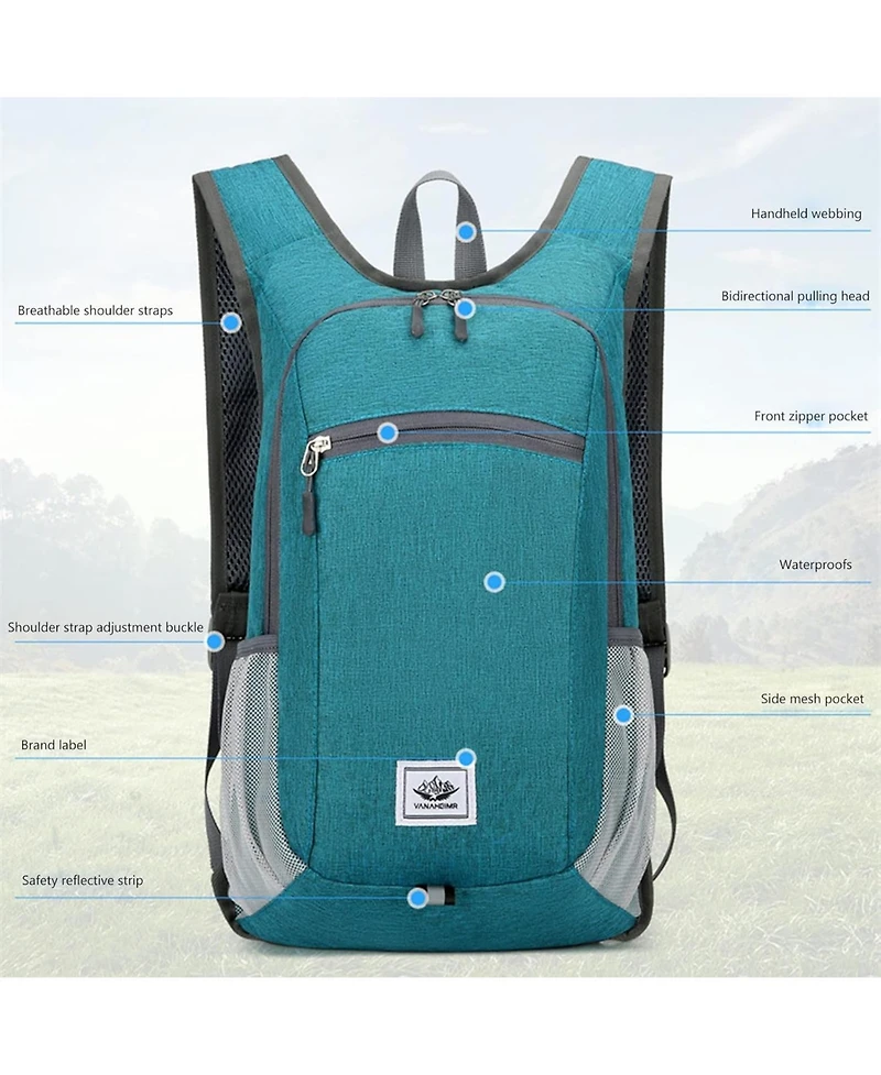Urbanmax Hiking Backpack 15L Small Travel Lightweight Foldable Daypack Packable Camping Backpacks for Women Men