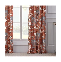 Barefoot Bungalow Greenland Home Fashions Menagerie Window Panel Pair - 42x84", Saffron