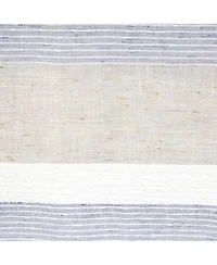 Habitat 100% Polyester Nathan Stripe Sheer Faux LinenDual Header Curtain Panel