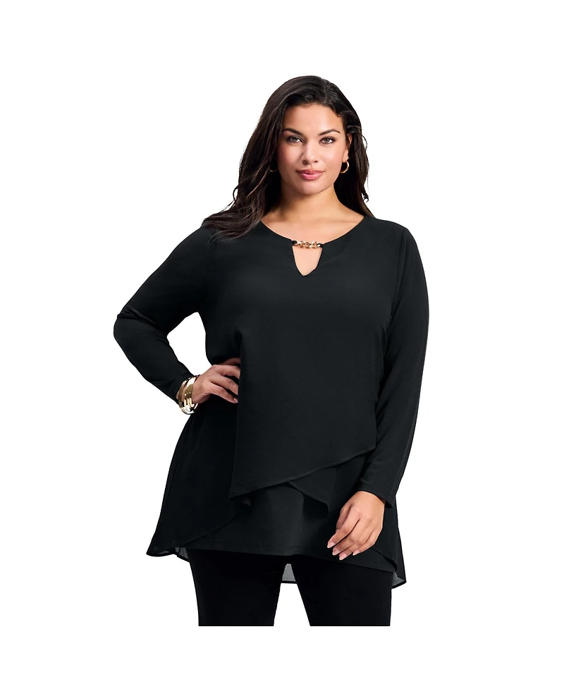 Avenue Women's Fantasia Overlay Chain Tunic