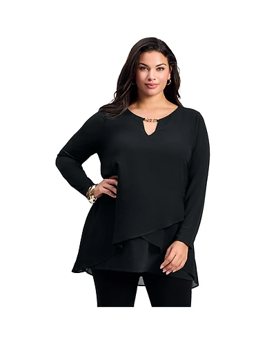 Avenue Women's Fantasia Overlay Chain Tunic