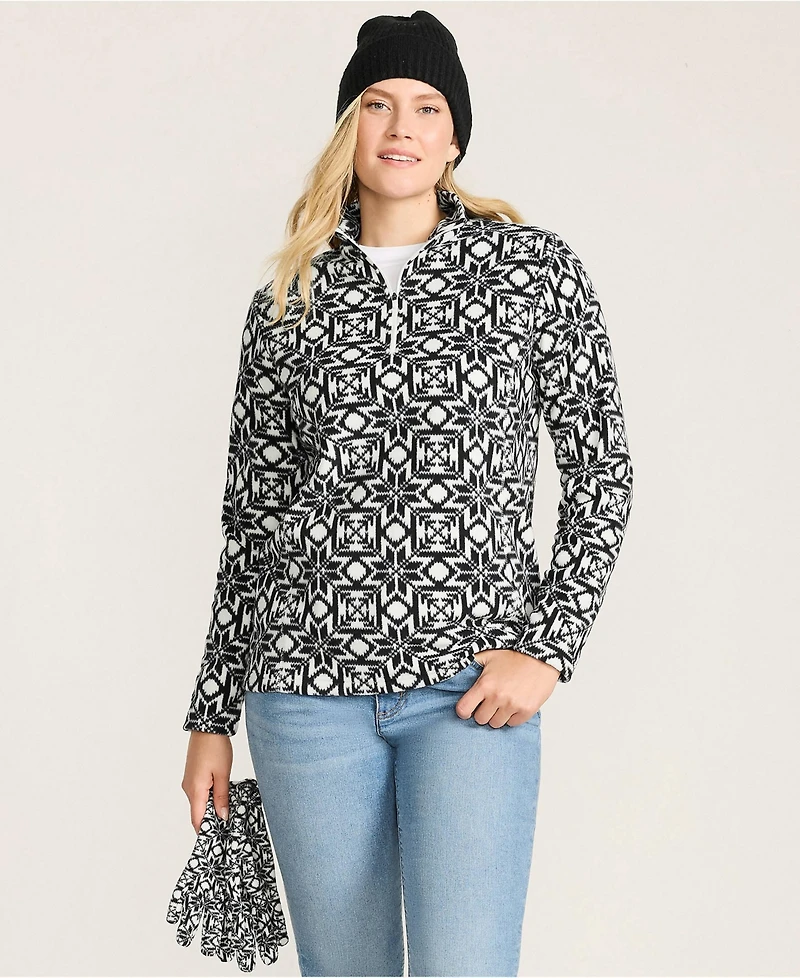 Lands' End Women's Outerwear Coats Petite Anyweather Fleece Quarter Zip Pullover