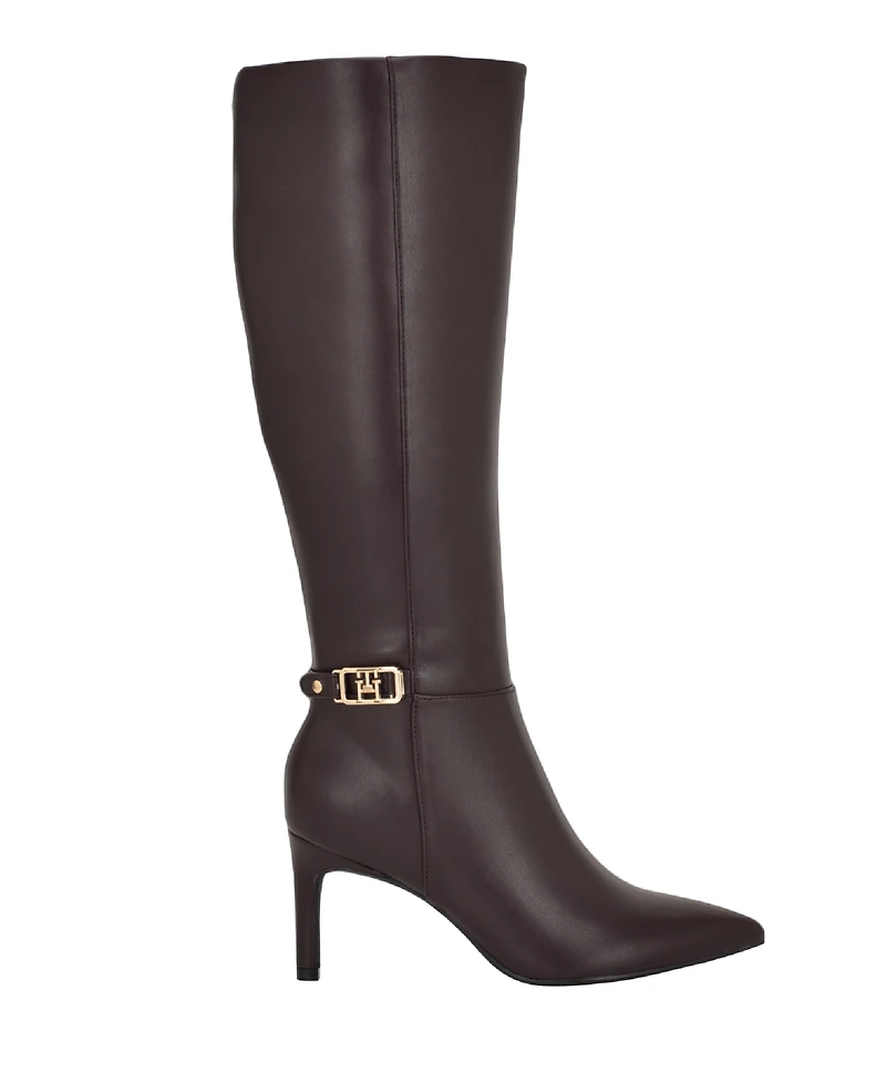 Tommy Hilfiger Women's Janyze Side Zip Pointed Toe Dress Boots