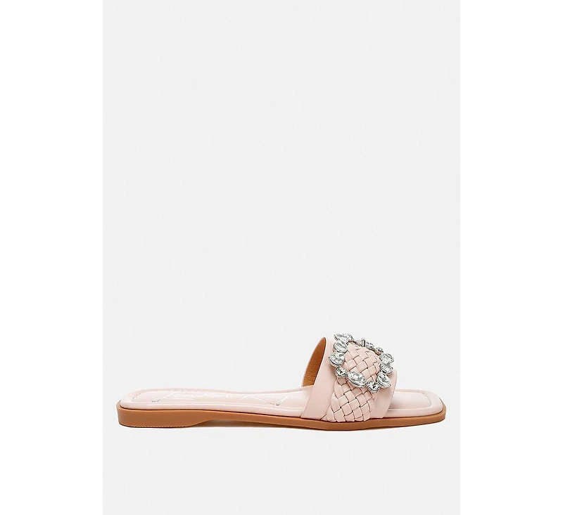 London Rag Womens Hazbin Diamante Flat