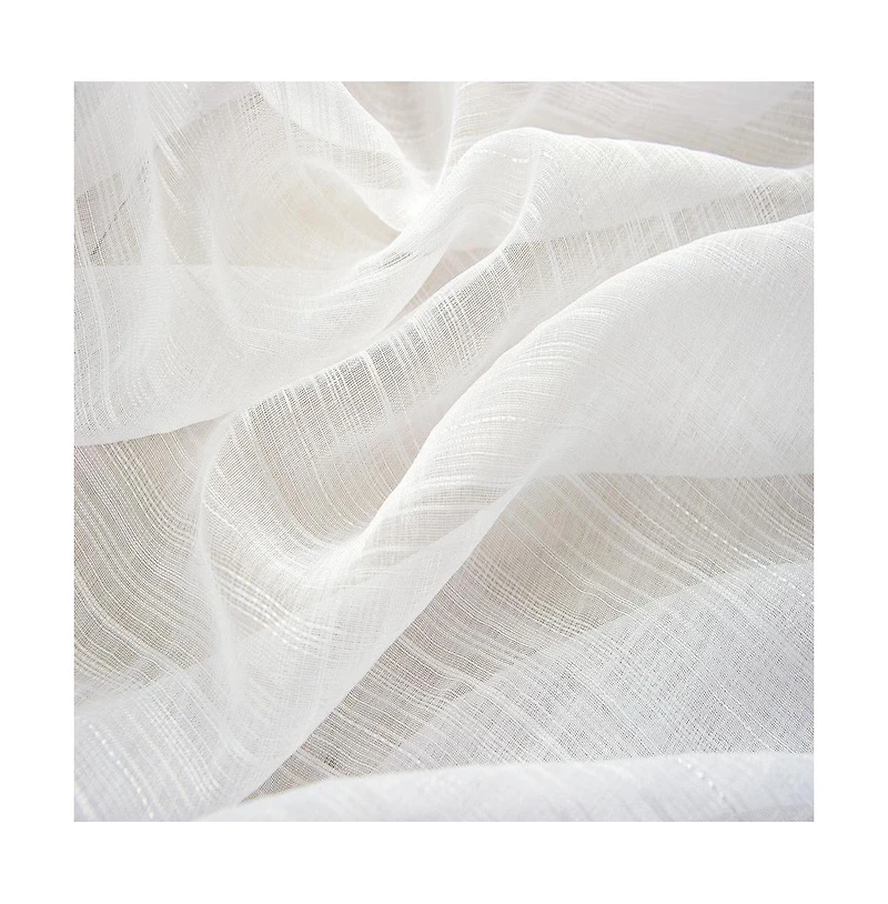 Olivia Gray Erica Doily Stripe Grommet Panel Pair - 54x90", Beige