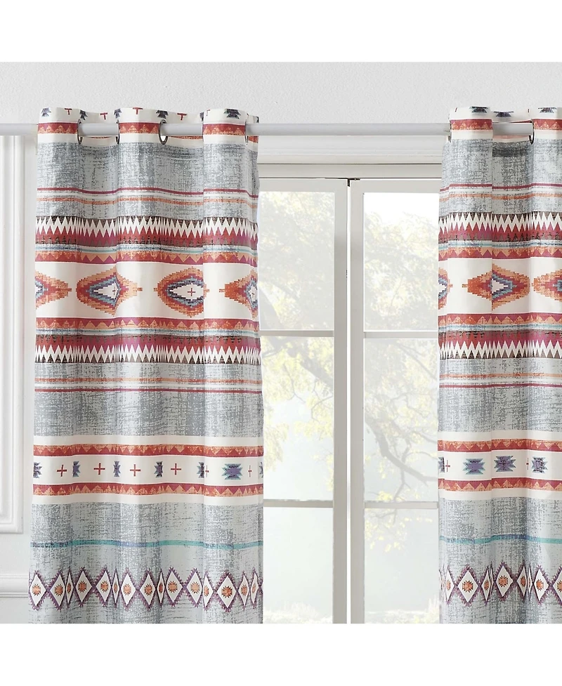 Greenland Home Fashions Kiva Western Curtain Panels Tiebacks Pair 42" x 84"