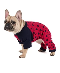 Leveret Dog Cotton Pajama Navy Hearts