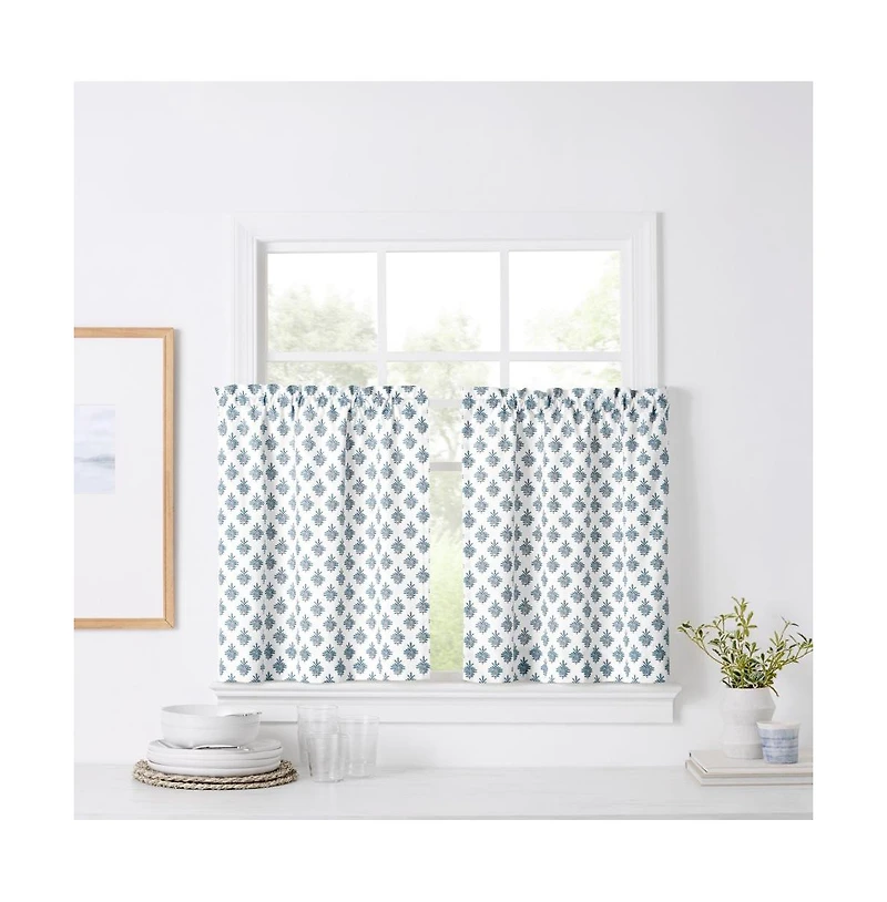 Ellis Curtain Manchester Window Treatment 1.5" Rod Pocket 100% Cotton Curtain Tiers 50" x 36