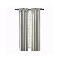 Ellis Curtain Springfield Stripe Tailored 3" Rod Pocket Curtain Panel Pair with Ties 82" x 84
