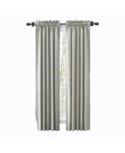 Ellis Curtain Springfield Stripe Tailored 3 X22 Rod Pocket Curtain Panel Pair With Ties 82 X22 X 84 X22
