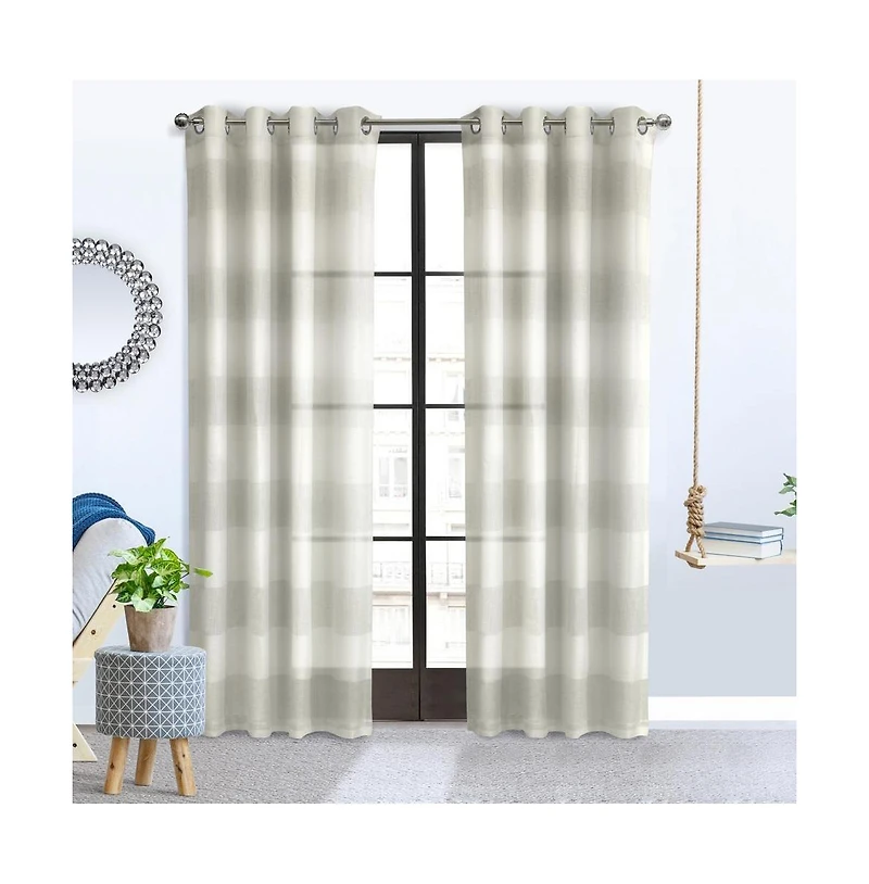 Habitat Paraiso Eclectic Smooth Textured Brighten Space Sheer Panel Grommet Curtain Panel 52" x 84"