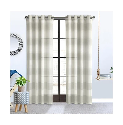Habitat Paraiso Eclectic Smooth Textured Brighten Space Sheer Panel Grommet Curtain Panel 52" x 84"