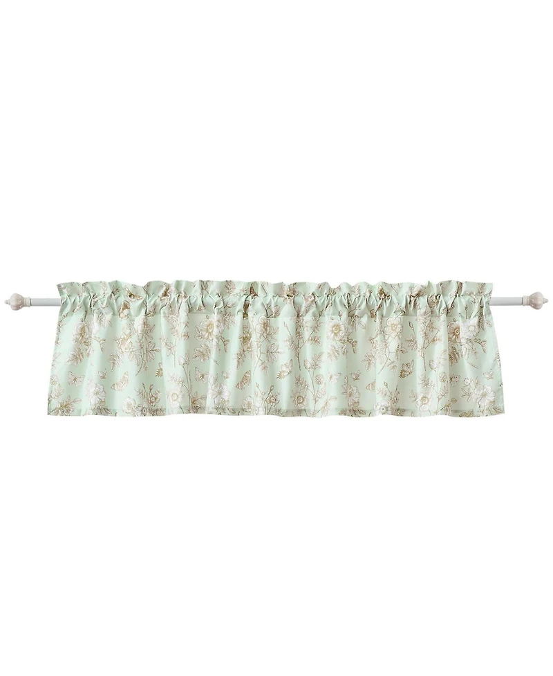 Greenland Home Fashions Olivia Light Filtering Semi Sheer 3" Rod Pocket Window Valance 84" x 16" Mint