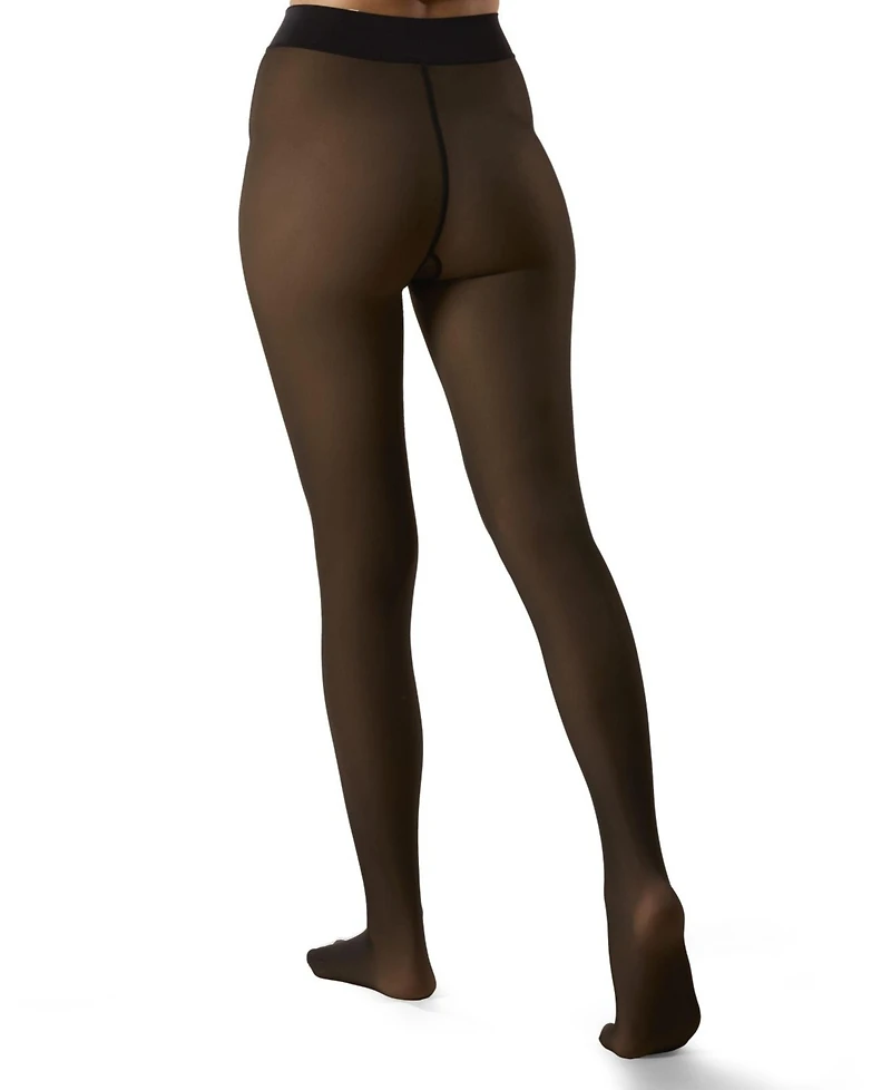 MeMoi Women's Sheer Illusion Fleece-Lined 80-Denier Thermal Tights