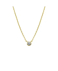 By Adina Eden Mini Cubic Zirconia Bezel Pendant Necklace