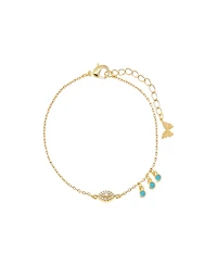 by Adina Eden Evil Eye x Dangling Turquoise Bezel Bracelet