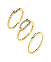by Adina Eden Pave Accented Gold-Plated Rings Combo Set
