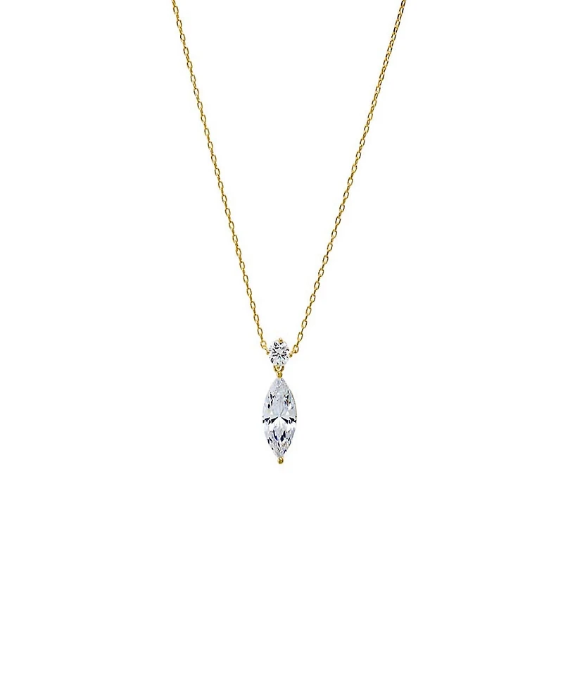 by Adina Eden Fancy Solitare Marquise Pendant Necklace